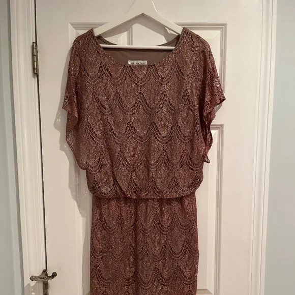 Carol Lin | Dresses | Crochet Glitter Fringe Dress Jr Nites By Carol Lin |  Poshmark